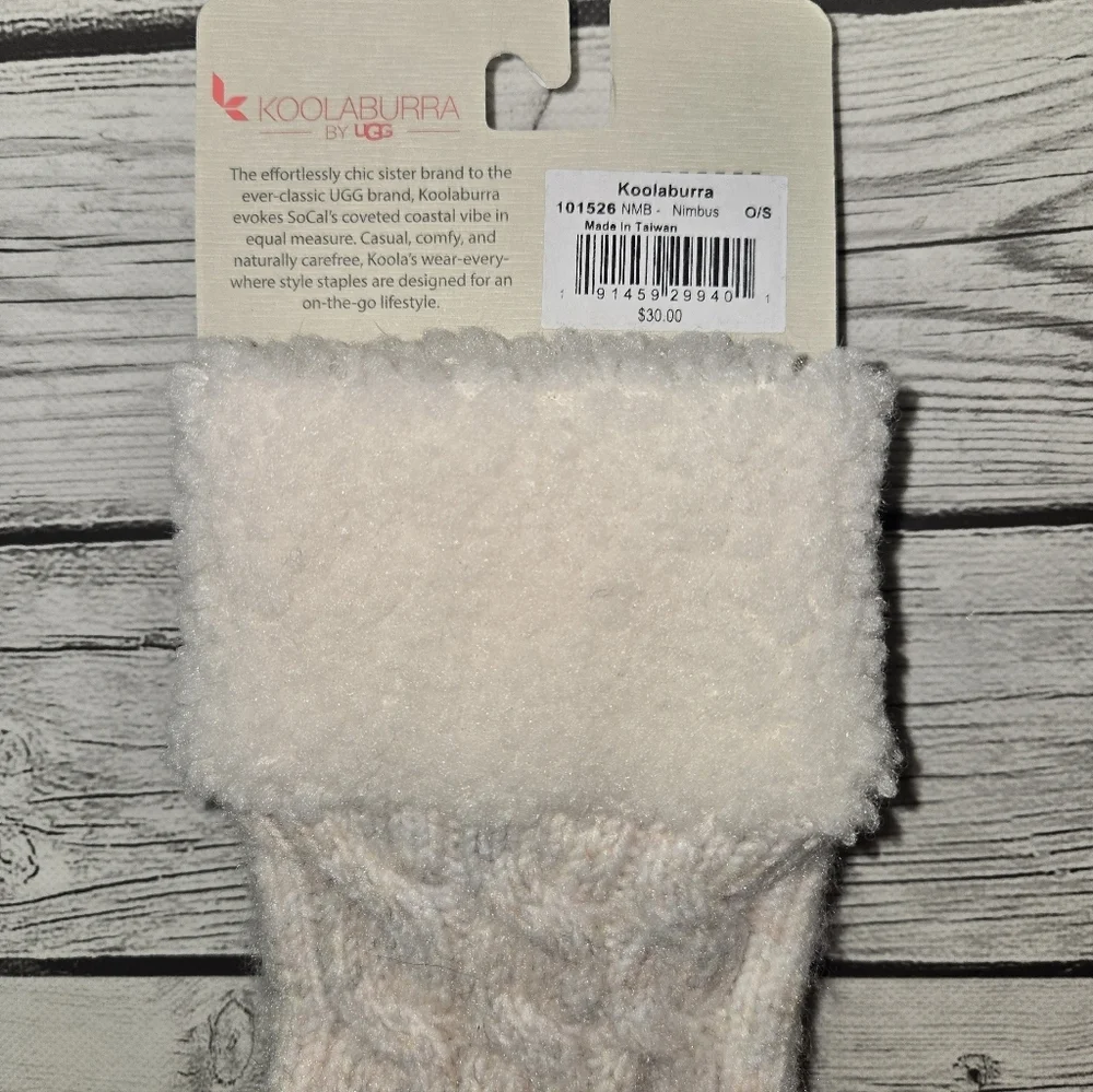 Koolaburra by UGG Women’s Cable Fingerless Gloves Nimbus One Size New